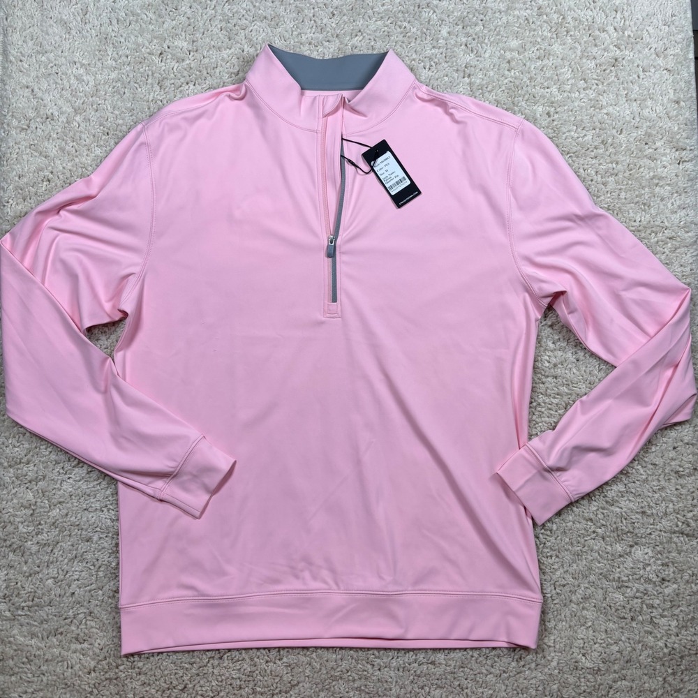 Straight Down‎ Patron 1/4 Zip Men Medium Pink NEW Performance Pullover Golfcore